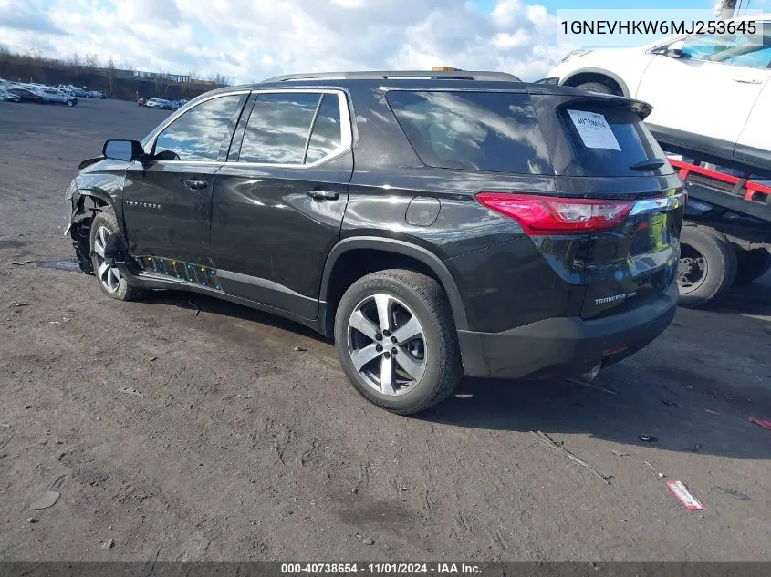 2021 Chevrolet Traverse Awd Lt Leather VIN: 1GNEVHKW6MJ253645 Lot: 40738654