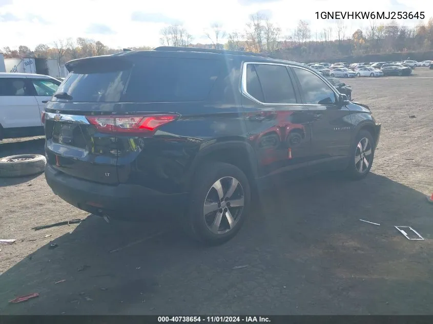 2021 Chevrolet Traverse Awd Lt Leather VIN: 1GNEVHKW6MJ253645 Lot: 40738654