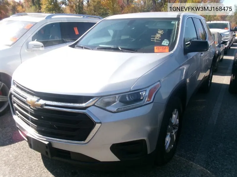 2021 Chevrolet Traverse Awd Ls VIN: 1GNEVFKW3MJ168475 Lot: 40778380