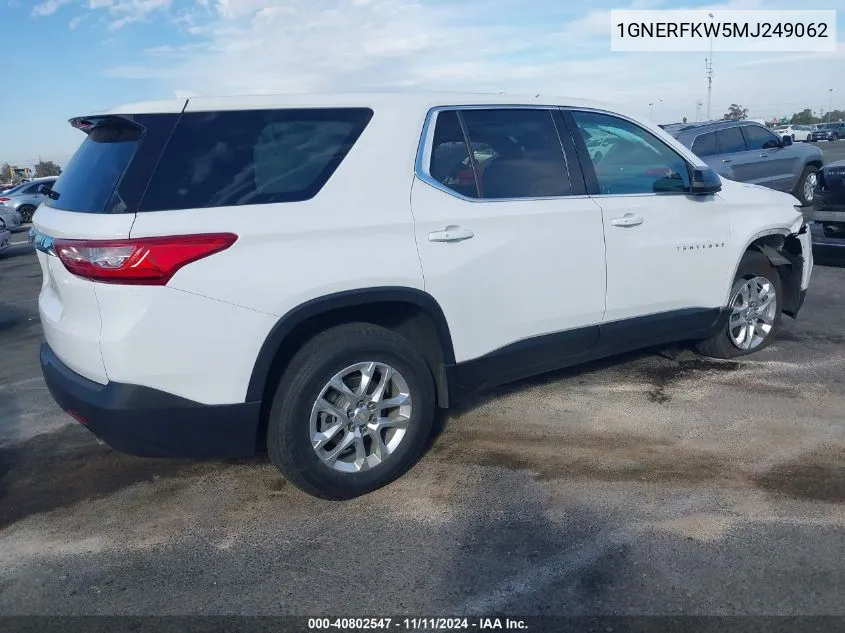 2021 Chevrolet Traverse Fwd Ls VIN: 1GNERFKW5MJ249062 Lot: 40802547