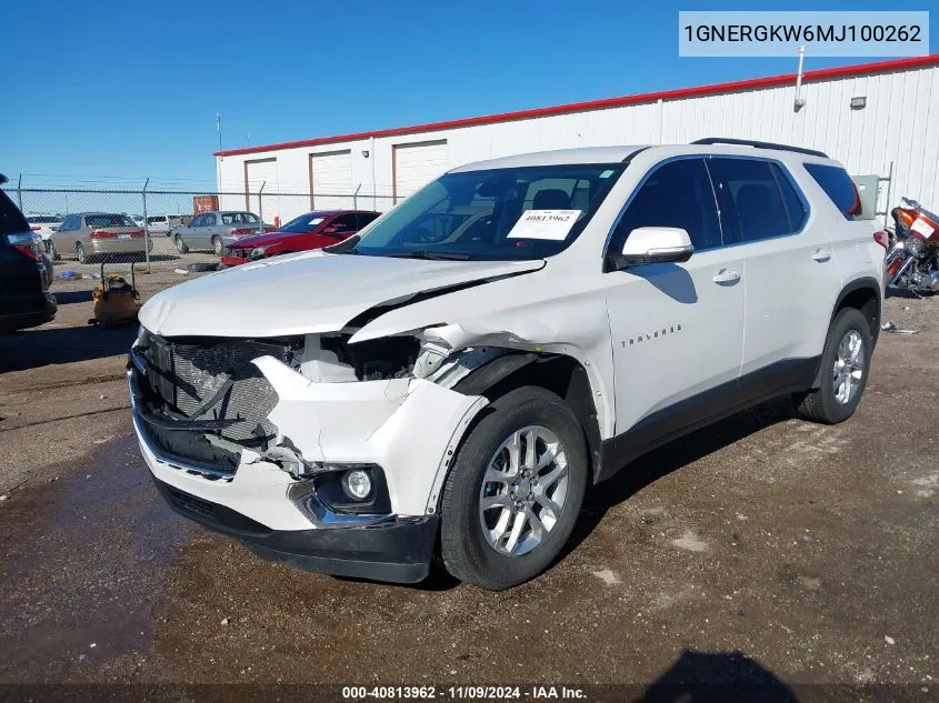 2021 Chevrolet Traverse Fwd Lt Cloth VIN: 1GNERGKW6MJ100262 Lot: 40813962