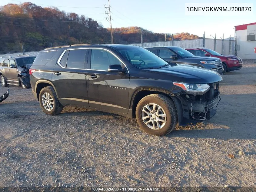 2021 Chevrolet Traverse Awd Lt Cloth VIN: 1GNEVGKW9MJ200870 Lot: 40826656