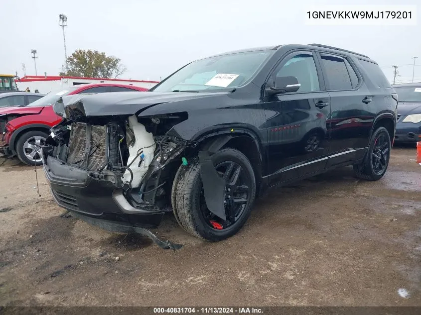 2021 Chevrolet Traverse Awd Premier VIN: 1GNEVKKW9MJ179201 Lot: 40831704