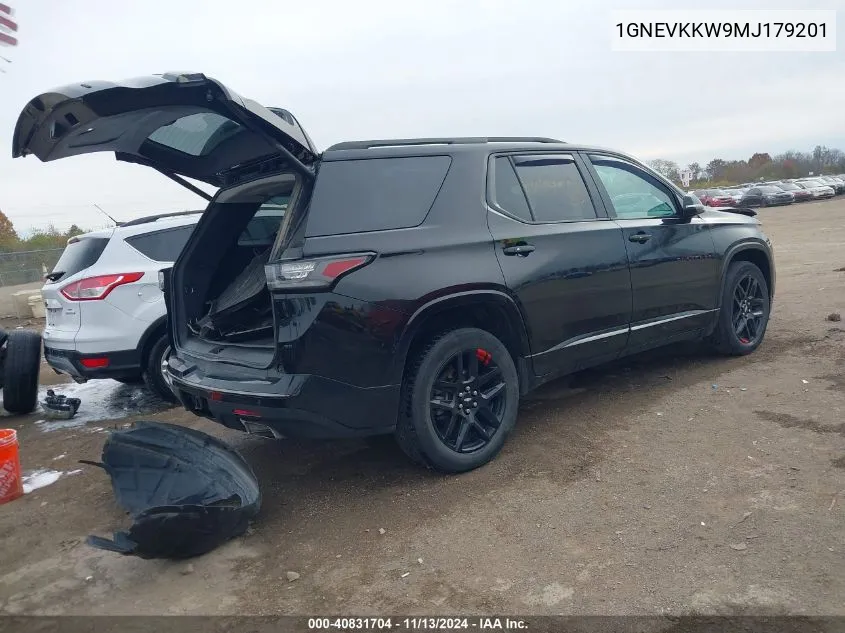 2021 Chevrolet Traverse Awd Premier VIN: 1GNEVKKW9MJ179201 Lot: 40831704