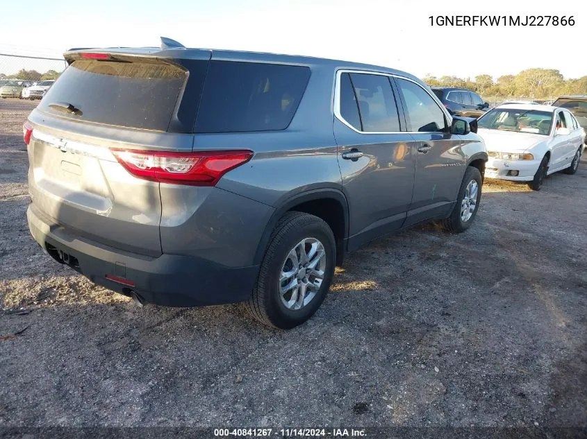 2021 Chevrolet Traverse Fwd Ls VIN: 1GNERFKW1MJ227866 Lot: 40841267