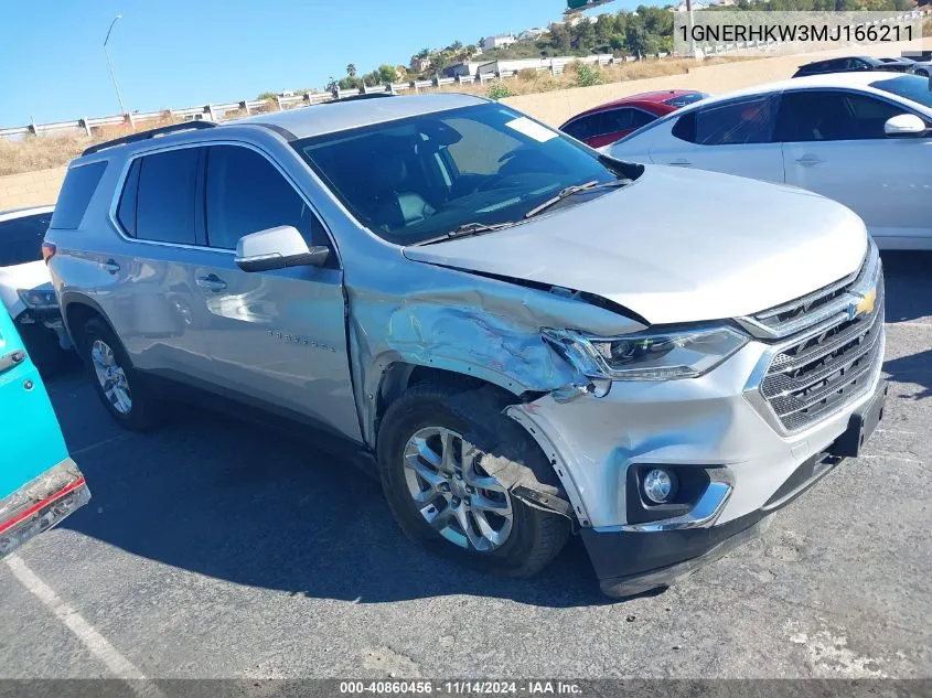 2021 Chevrolet Traverse Fwd Lt Leather VIN: 1GNERHKW3MJ166211 Lot: 40860456