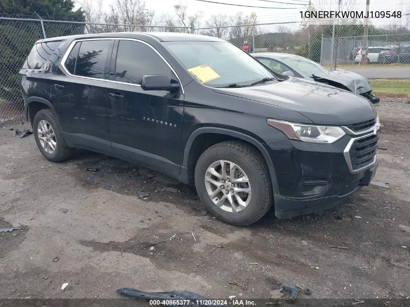 2021 Chevrolet Traverse Fwd Ls VIN: 1GNERFKW0MJ109548 Lot: 40865377