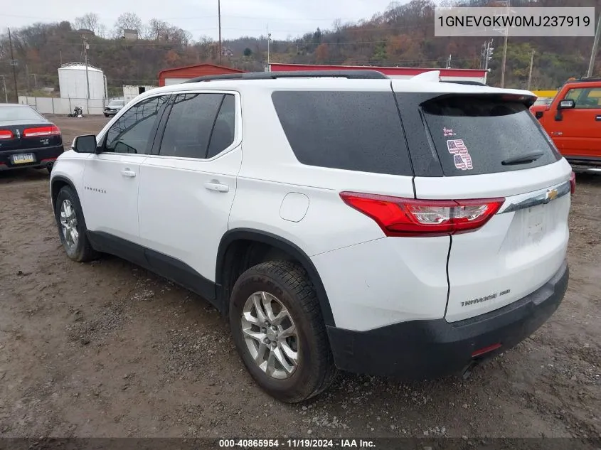 1GNEVGKW0MJ237919 2021 Chevrolet Traverse Awd Lt Cloth