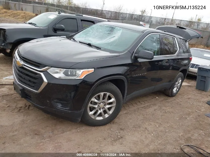 2021 Chevrolet Traverse Fwd Ls VIN: 1GNERFKW5MJ135224 Lot: 40886339