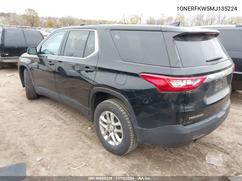 2021 Chevrolet Traverse Fwd Ls VIN: 1GNERFKW5MJ135224 Lot: 40886339