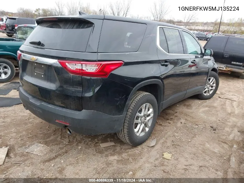 2021 Chevrolet Traverse Fwd Ls VIN: 1GNERFKW5MJ135224 Lot: 40886339