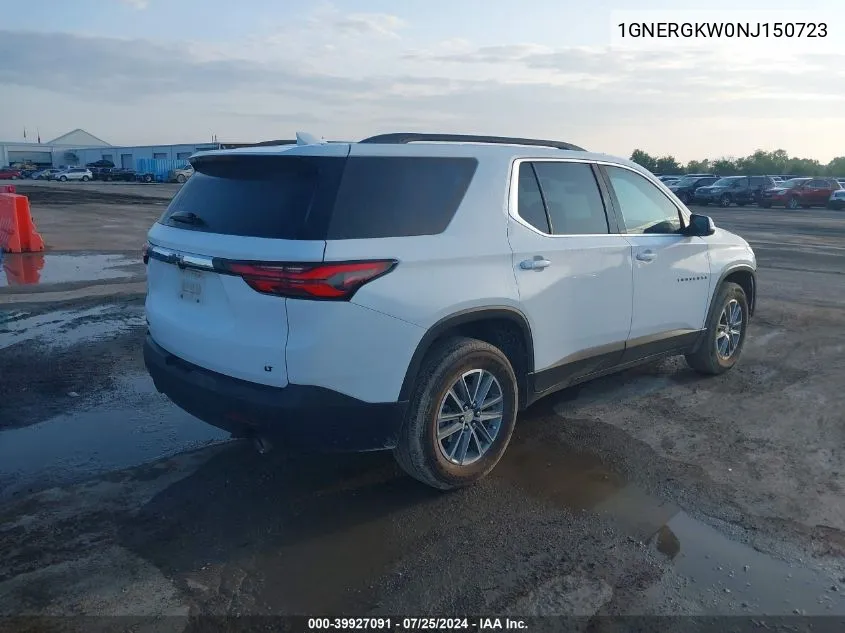 2022 Chevrolet Traverse Fwd Lt Cloth VIN: 1GNERGKW0NJ150723 Lot: 39927091