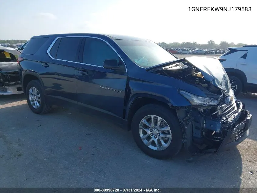 1GNERFKW9NJ179583 2022 Chevrolet Traverse Fwd Ls