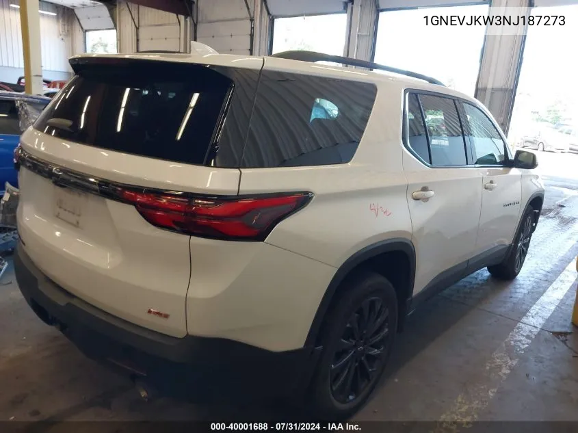 1GNEVJKW3NJ187273 2022 Chevrolet Traverse Awd Rs