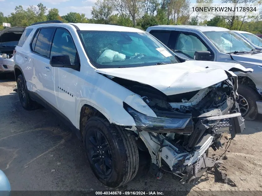 2022 Chevrolet Traverse Awd Ls VIN: 1GNEVFKW2NJ178934 Lot: 40348678