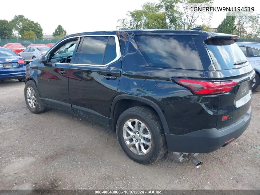 2022 Chevrolet Traverse Fwd Ls VIN: 1GNERFKW9NJ194519 Lot: 40543865