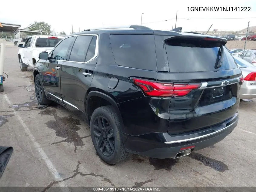 2022 Chevrolet Traverse Awd Premier VIN: 1GNEVKKW1NJ141222 Lot: 40619910