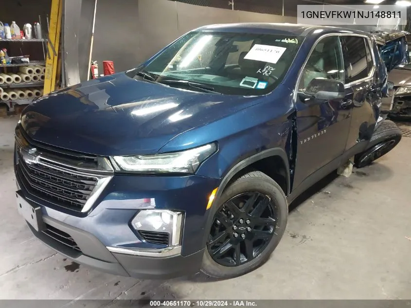 2022 Chevrolet Traverse Awd Ls VIN: 1GNEVFKW1NJ148811 Lot: 40651170