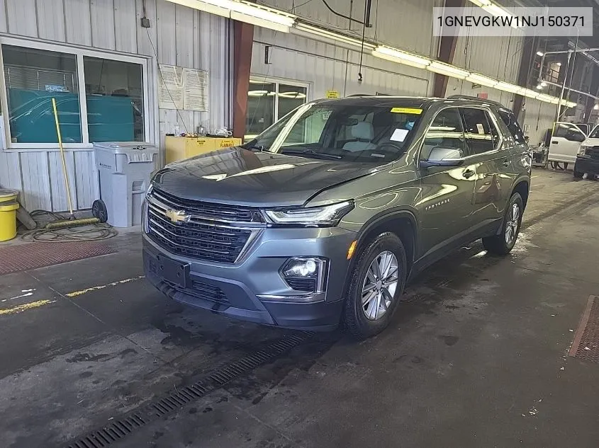 2022 Chevrolet Traverse Lt VIN: 1GNEVGKW1NJ150371 Lot: 40771073