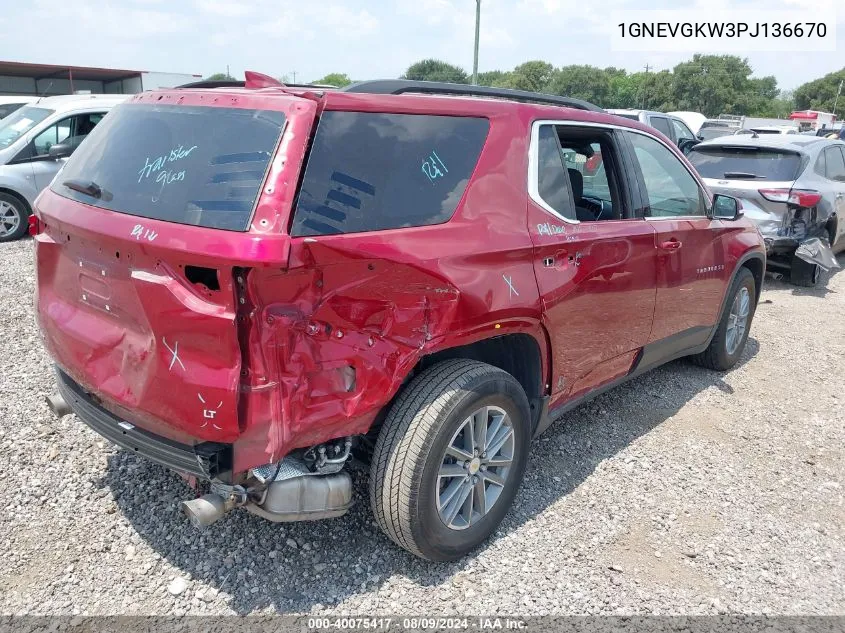 1GNEVGKW3PJ136670 2023 Chevrolet Traverse Awd Lt Cloth