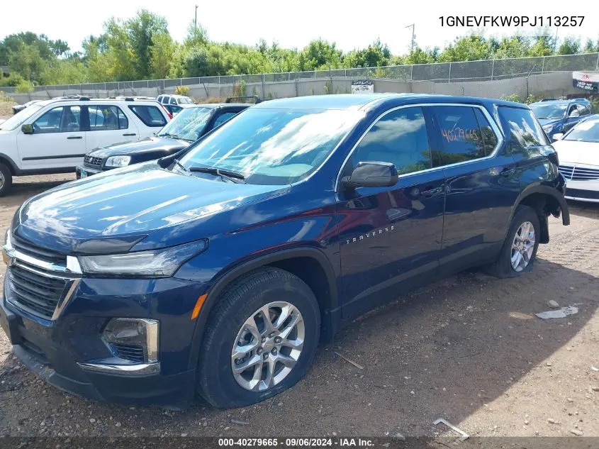 2023 Chevrolet Traverse Awd Ls VIN: 1GNEVFKW9PJ113257 Lot: 40279665