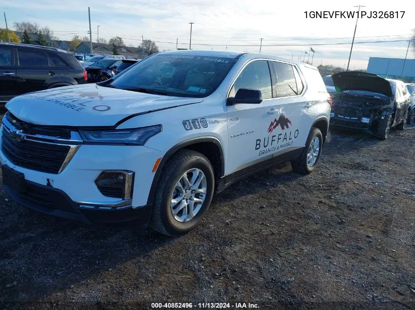 2023 Chevrolet Traverse Awd Ls VIN: 1GNEVFKW1PJ326817 Lot: 40852496