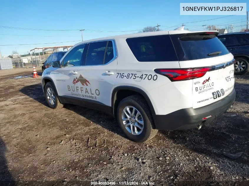 2023 Chevrolet Traverse Awd Ls VIN: 1GNEVFKW1PJ326817 Lot: 40852496