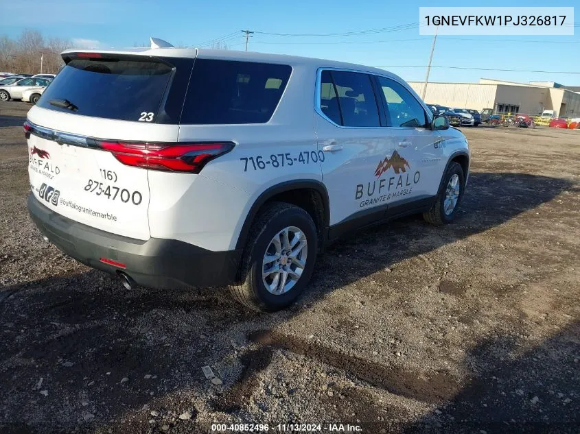 2023 Chevrolet Traverse Awd Ls VIN: 1GNEVFKW1PJ326817 Lot: 40852496