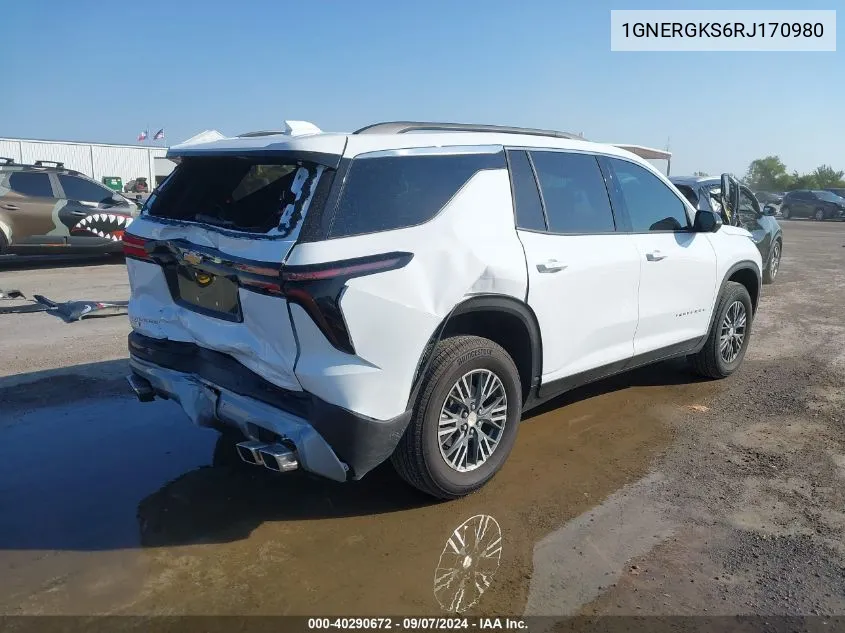 1GNERGKS6RJ170980 2024 Chevrolet Traverse Fwd Lt