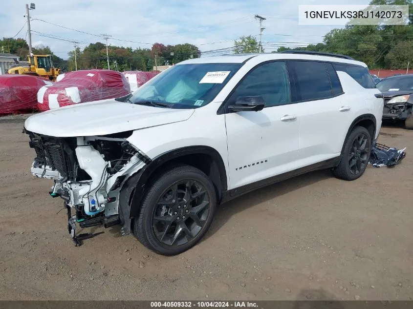 2024 Chevrolet Traverse Awd Rs VIN: 1GNEVLKS3RJ142073 Lot: 40509332