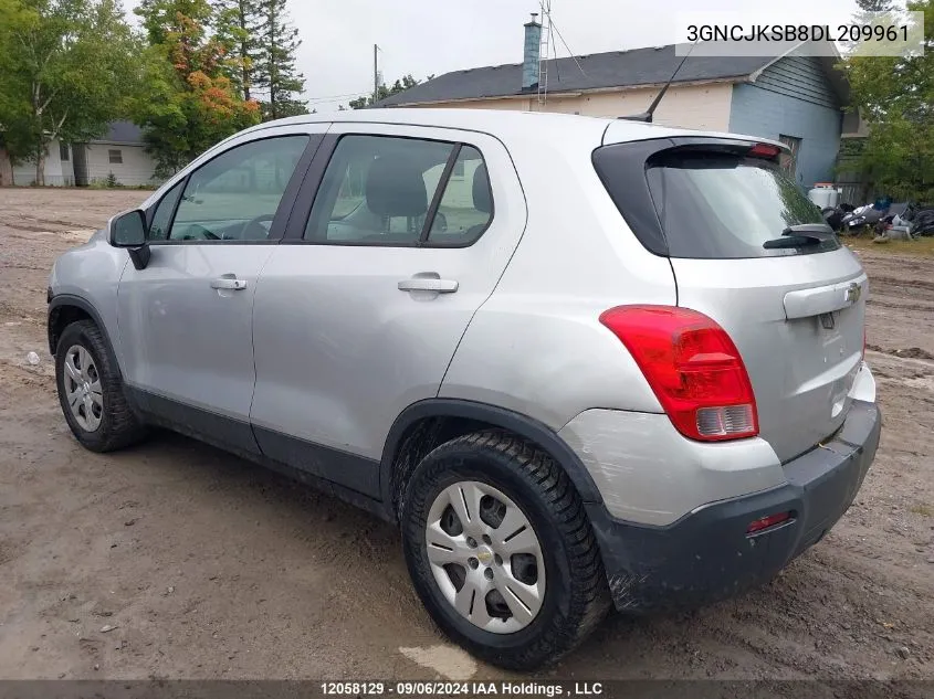 2013 Chevrolet Trax VIN: 3GNCJKSB8DL209961 Lot: 12058129