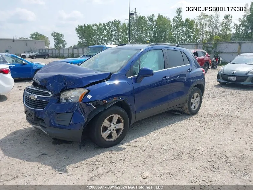 2013 Chevrolet Trax VIN: 3GNCJPSB0DL179383 Lot: 12060697