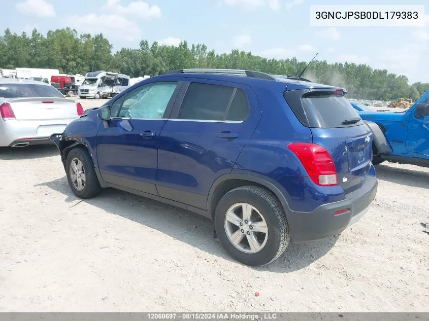 2013 Chevrolet Trax VIN: 3GNCJPSB0DL179383 Lot: 12060697