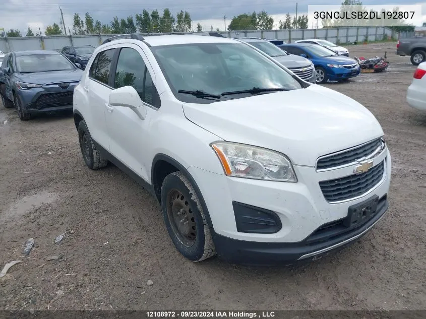 2013 Chevrolet Trax VIN: 3GNCJLSB2DL192807 Lot: 12108972