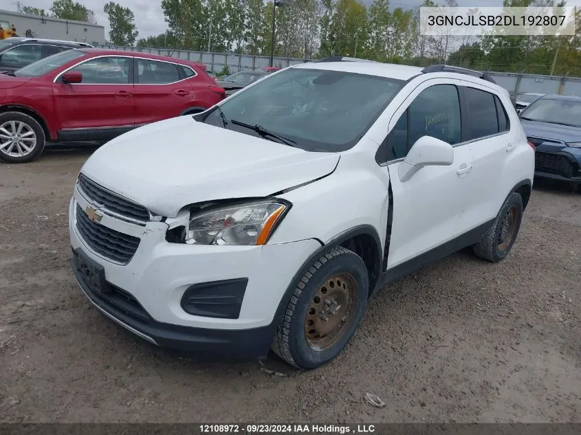 2013 Chevrolet Trax VIN: 3GNCJLSB2DL192807 Lot: 12108972