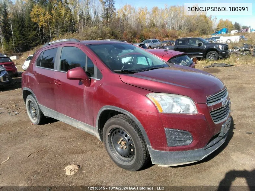 2013 Chevrolet Trax VIN: 3GNCJPSB6DL180991 Lot: 12130515