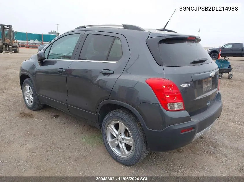 2013 Chevrolet Trax 1Lt VIN: 3GNCJPSB2DL214988 Lot: 30048302