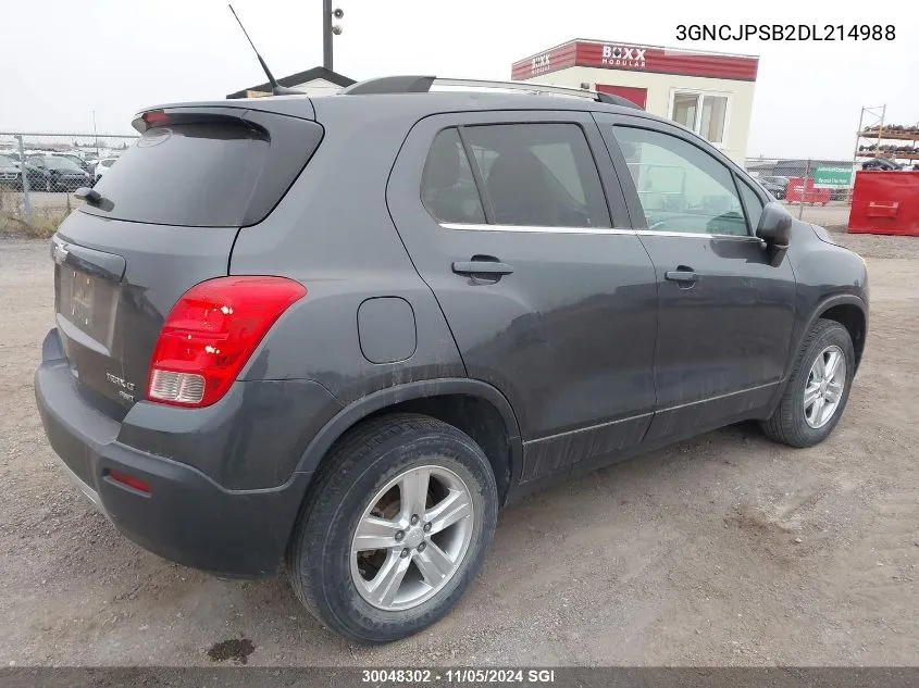 2013 Chevrolet Trax 1Lt VIN: 3GNCJPSB2DL214988 Lot: 30048302