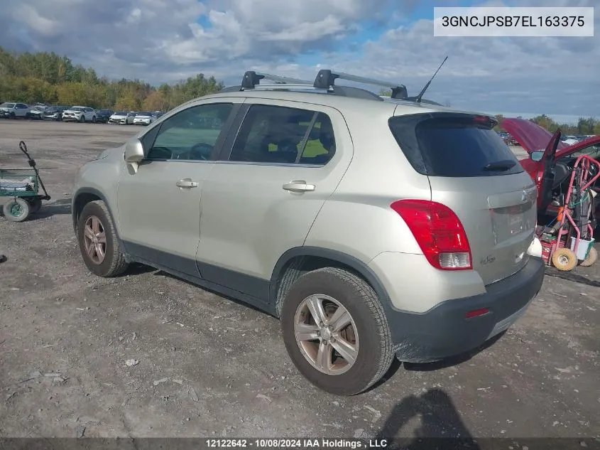 2014 Chevrolet Trax VIN: 3GNCJPSB7EL163375 Lot: 12122642