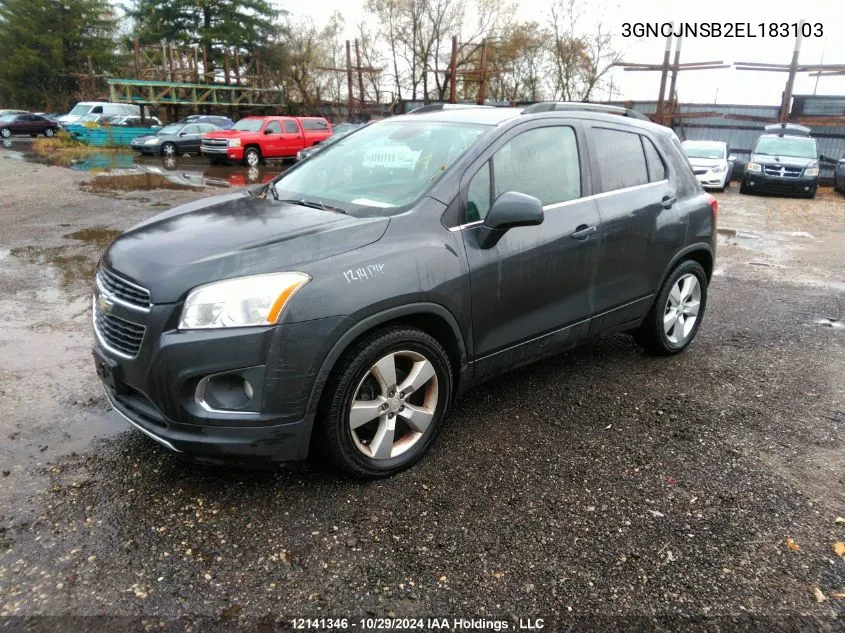 2014 Chevrolet Trax Ltz VIN: 3GNCJNSB2EL183103 Lot: 12141346