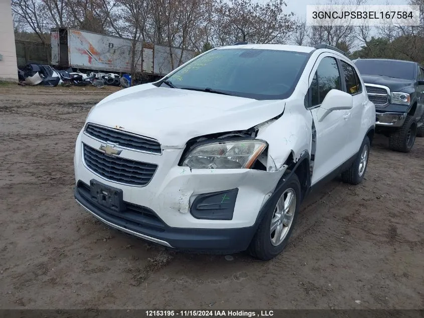 2014 Chevrolet Trax VIN: 3GNCJPSB3EL167584 Lot: 12153195