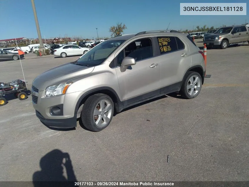 3GNCJSSBXEL181128 2014 Chevrolet Trax Ltz