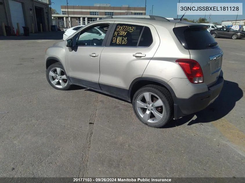 3GNCJSSBXEL181128 2014 Chevrolet Trax Ltz