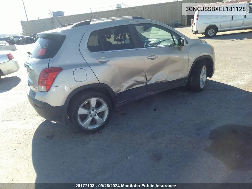 3GNCJSSBXEL181128 2014 Chevrolet Trax Ltz