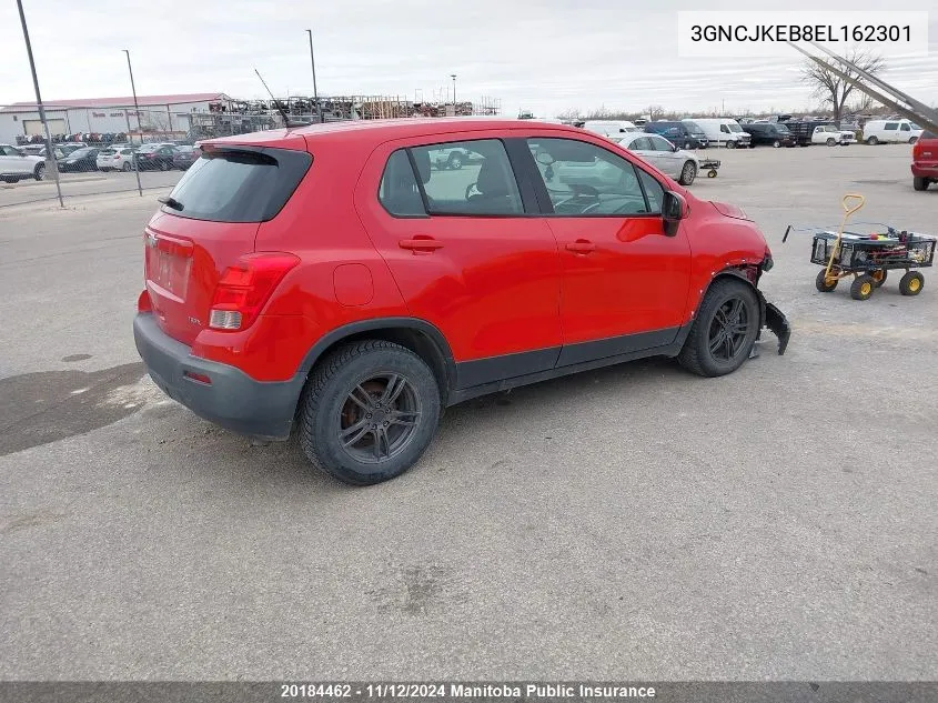 2014 Chevrolet Trax Ls VIN: 3GNCJKEB8EL162301 Lot: 20184462