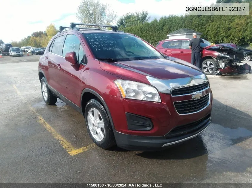 2015 Chevrolet Trax 1Lt VIN: 3GNCJLSB6FL192327 Lot: 11588160