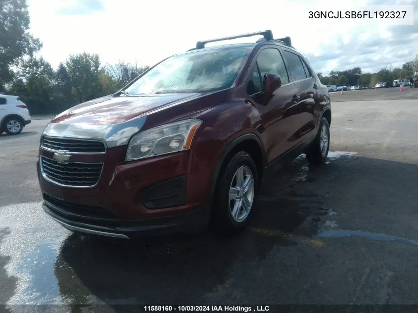 3GNCJLSB6FL192327 2015 Chevrolet Trax 1Lt