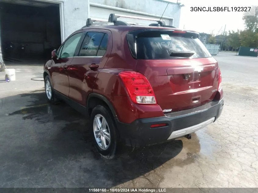 3GNCJLSB6FL192327 2015 Chevrolet Trax 1Lt