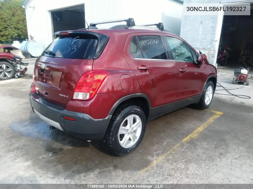 3GNCJLSB6FL192327 2015 Chevrolet Trax 1Lt