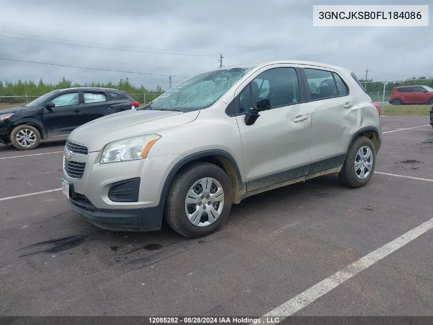 2015 Chevrolet Trax VIN: 3GNCJKSB0FL184086 Lot: 12085282